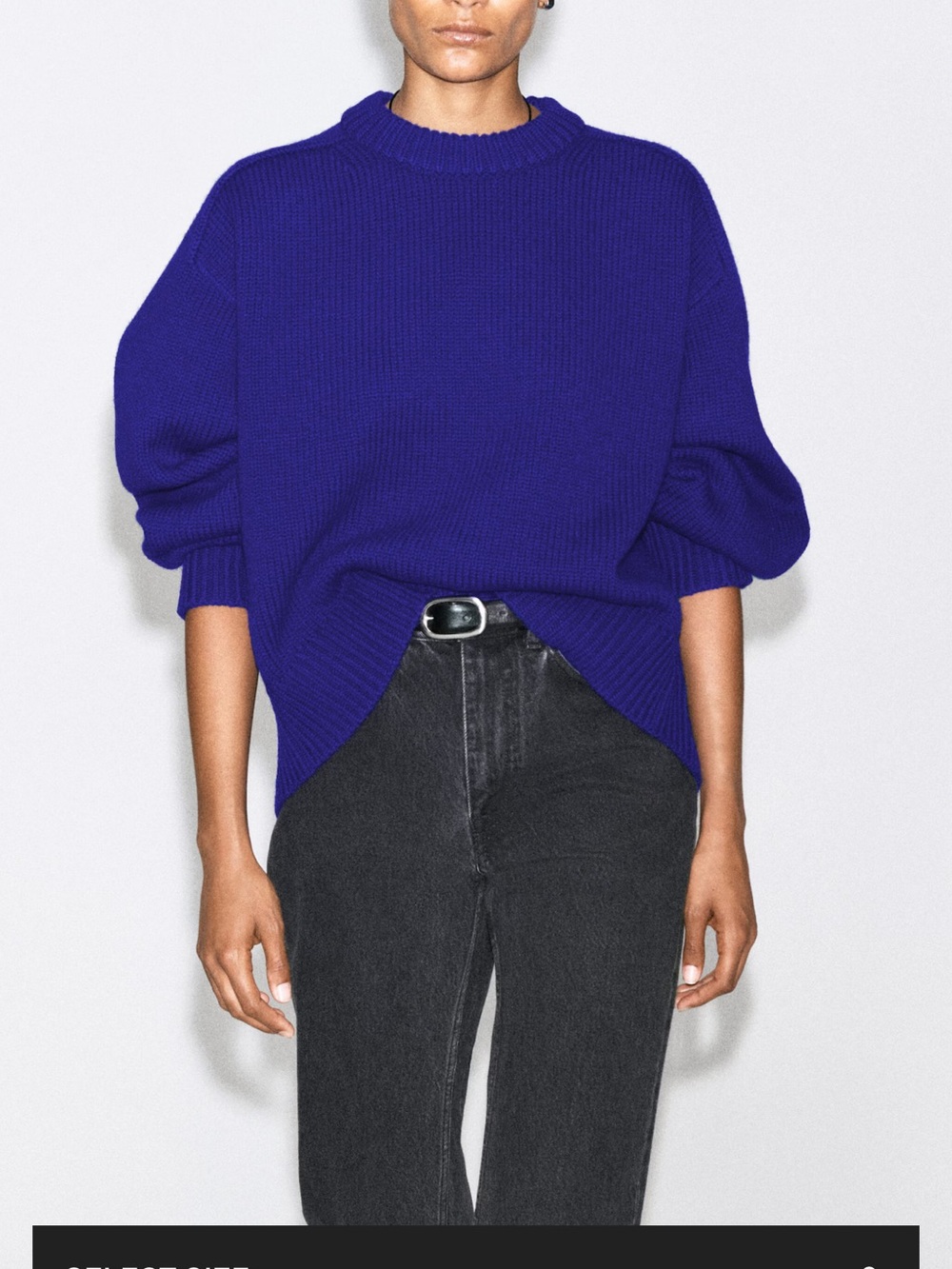 COS Electric Cobalt Ribbed Crewneck Sweater